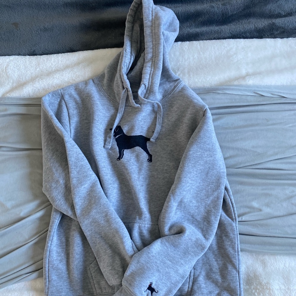 The Black Dog Gray Hoodie with Dog Design